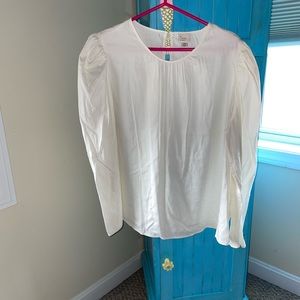 Cream, puffed sleeve top, never worn